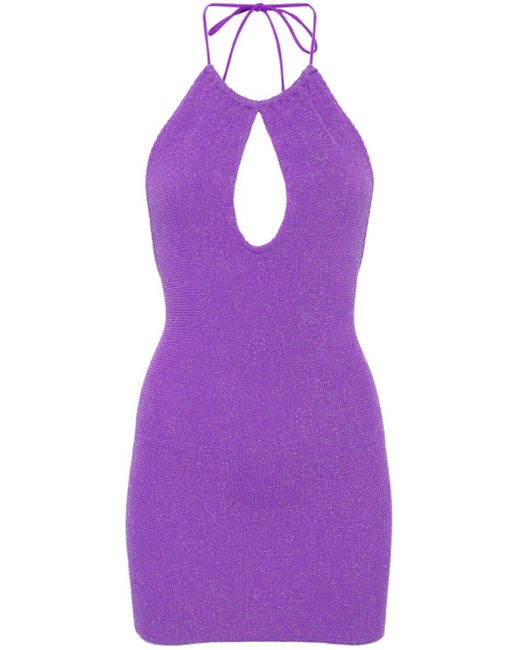 Mc2 Saint Barth Palmer Mini-jurk Van Lurex in het Purple