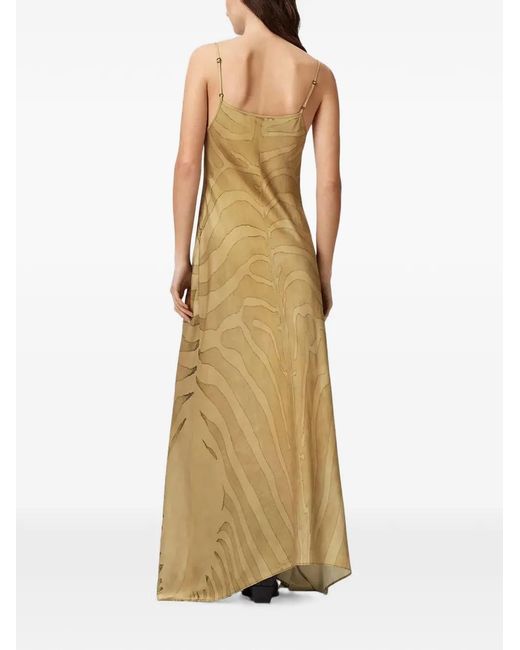 AllSaints Natural Robe Longue Leona À Imprimé Zébré