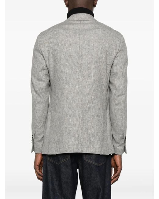 Chaqueta con botones y motivo de espiga Lardini de hombre de color Gray