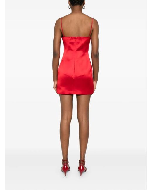 Vestido largo de satén con cuello cuadrado Givenchy de color Red