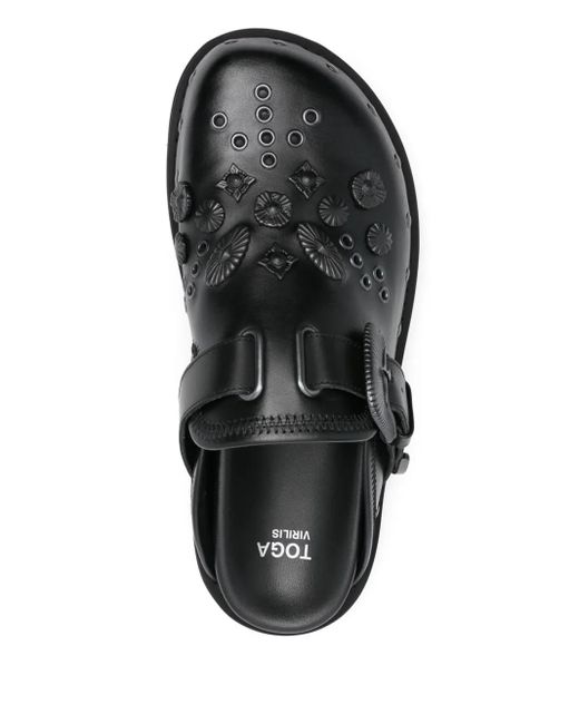 Slippers Con Borchie di Toga Virilis in Black da Uomo