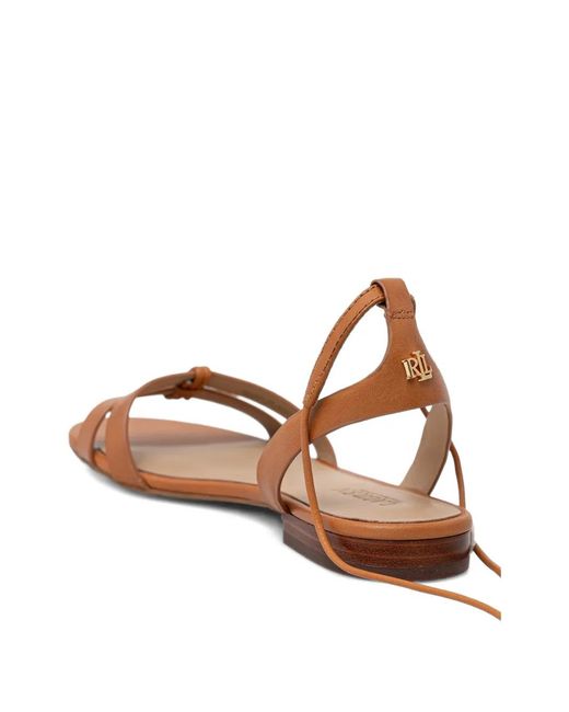 Ralph Lauren Multicolor Knot Strappy Flat Sandals