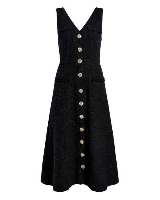 Vestido de tweed con botones Cinq À Sept de color Black