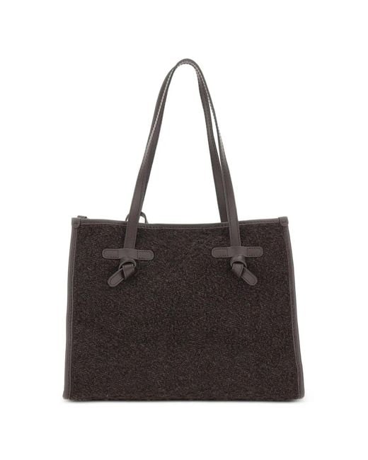 MARCELLA CLUB Black Marcella Bouclé-Effect Tote Bag