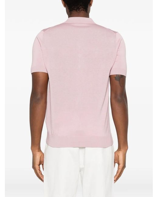 Paolo Pecora Pink Straight-Hem Polo Shirt for men
