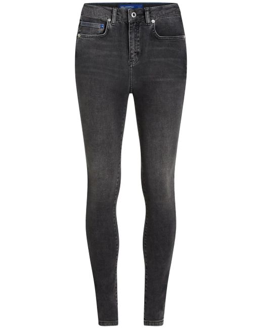 Karl Lagerfeld Gray High-Rise Skinny Jeans