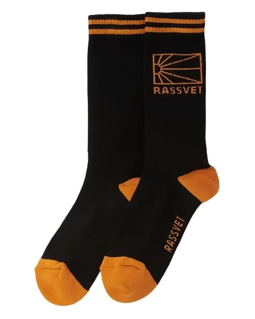 メンズ Rassvet (PACCBET) ロゴ 靴下 Black