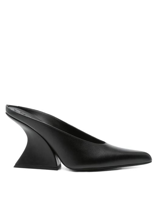 Mugler Black 100Mm Sculpted Heel Pointed-Toe Heeled Mules