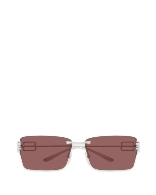 Balenciaga Pink Rimless Logo-Detail Sunglasses