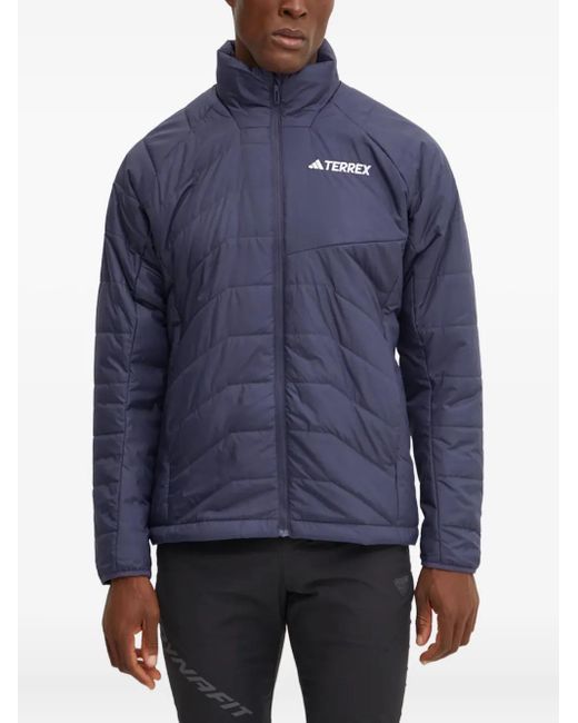 メンズ Adidas ハイネック キルティングジャケット Blue
