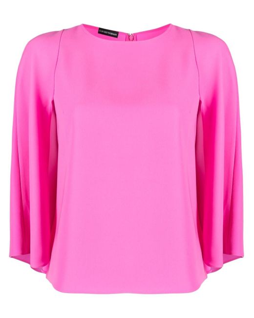 Emporio Armani Pink Bluse mit Cape-Ärmeln
