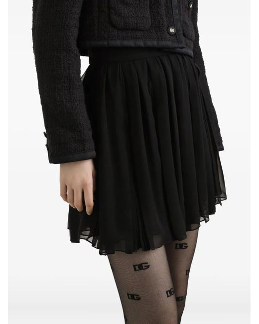 Dolce & Gabbana Black Mini Pleated Skirt