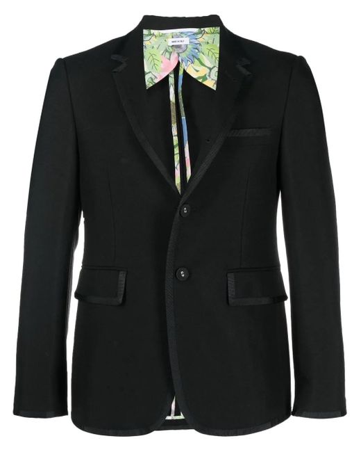 Thom Browne Black Satin-Trim Wool Blazer for men