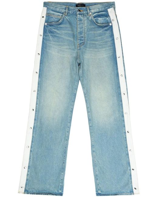 Purple Brand Blue Stud-Embellished Straight-Leg Jeans for men