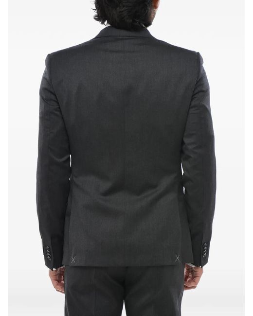 Corneliani Black Single-Breasted Virgin-Wool Suit for men