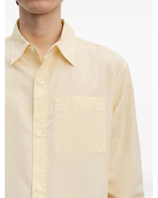 Another Aspect Natural Chest-Pocket Striped Shirt for men