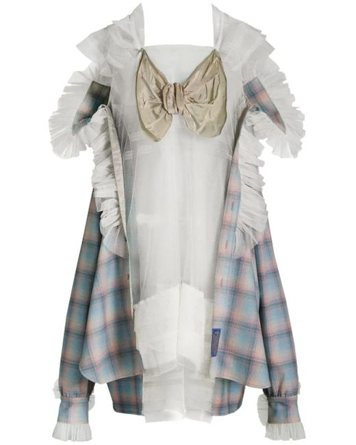 Maison Margiela Blue X Pendleton Wool Tulle Shirt