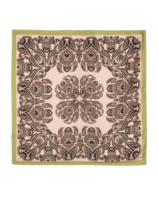 Paisley-print silk scarf Etro en coloris Metallic