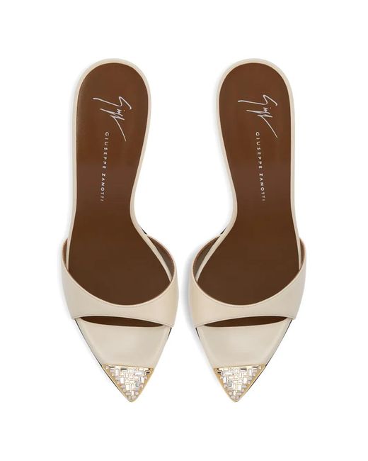 Giuseppe Zanotti White Intriigo Rhinestone Sandals