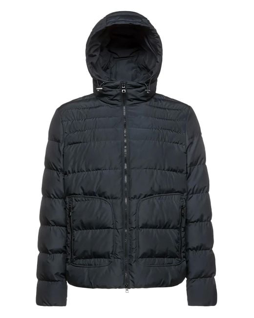 Geox Black Magnete Quilted Hooded Jacket for men