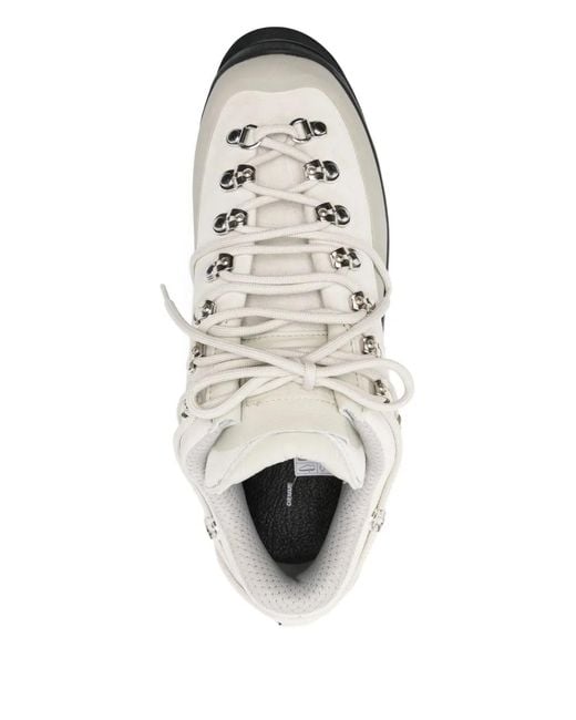 HELIOT EMIL White Lace-Up Panelled Hiking Boots for men