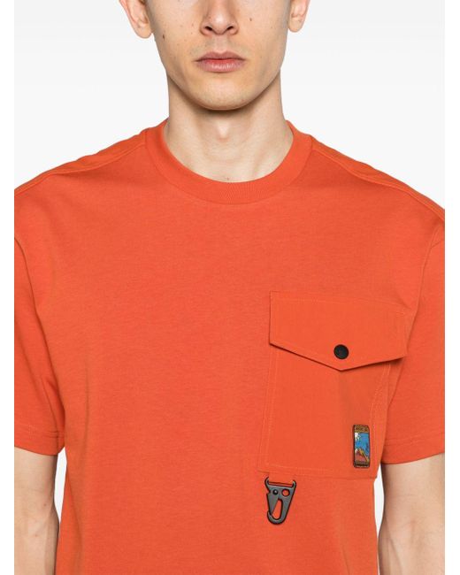 T-shirt en coton à poche à rabat 3 MONCLER GRENOBLE pour homme en coloris Orange