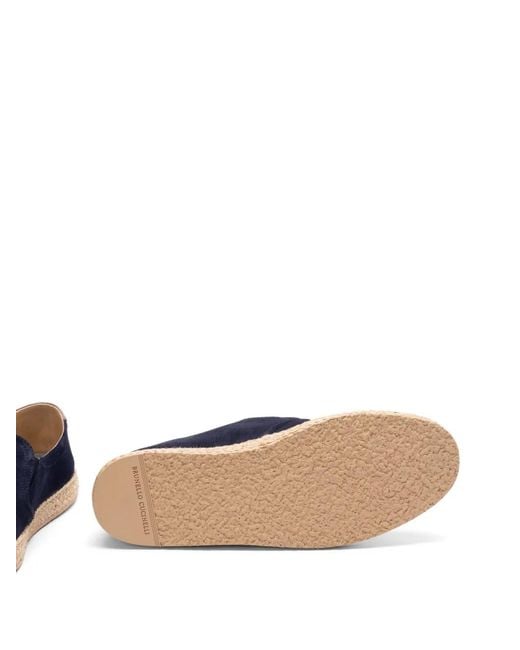 Brunello Cucinelli Blue Suede Espadrilles for men