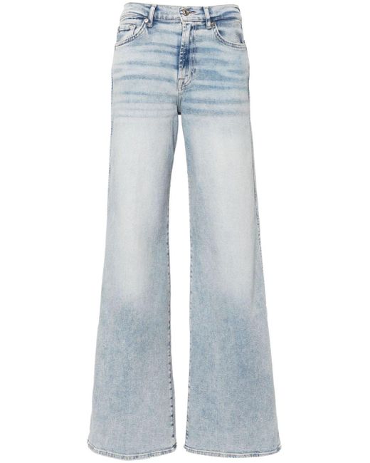 7 For All Mankind Lotta Mid Waist Flared Jeans in het Blue