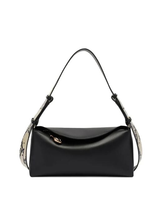 Erdem Black East West Bloom Shoulder Bag