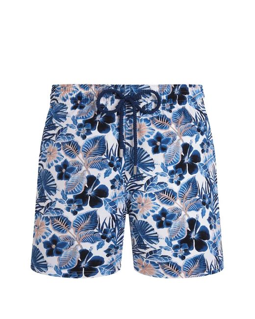 Vilebrequin Blue Floral-Print Swim Shorts for men