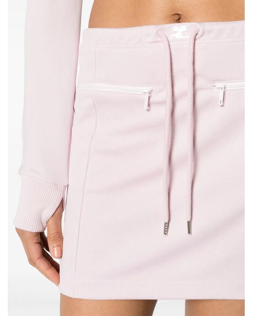 Minijupe À Patch Logo Courreges en coloris Pink