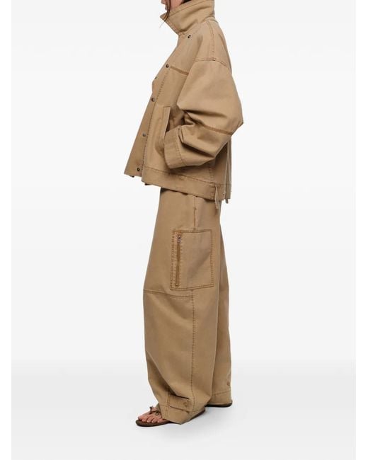 Bimba Y Lola Natural Oversized Buttoned Jacket