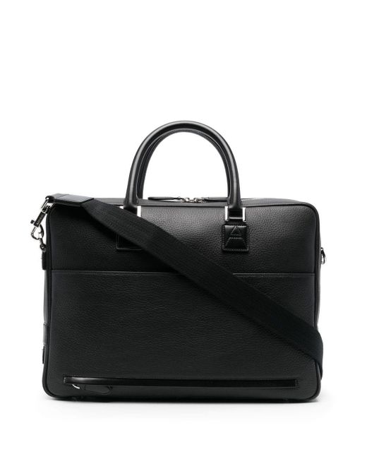 Aspinal of London Mount Street Leather Laptop Bag in Black for Men