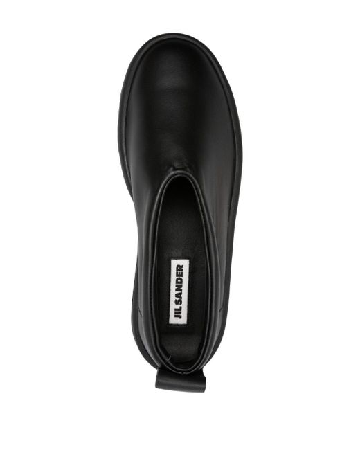 Jil Sander Black Round-toe Leather Loafers