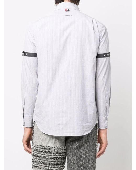 Thom Browne White Grosgrain-Armband Cotton Shirt for men