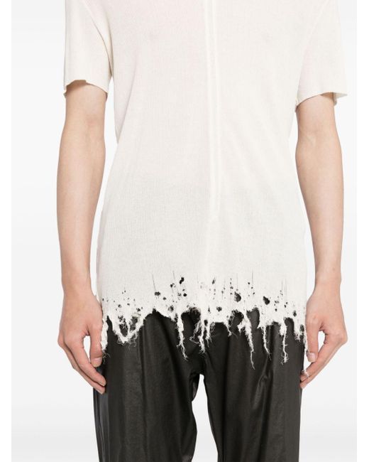 Julius White Distressed-effect Cotton T-shirt for men