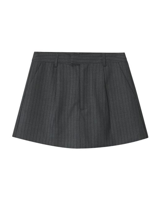B+ AB Black Stripe-Pattern Shorts