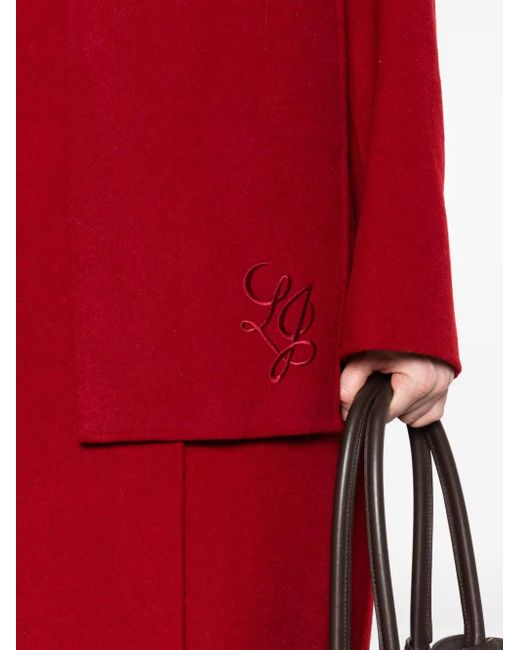 Manteau Croisé À Logo Brodé Liu Jo en coloris Red