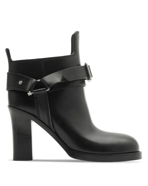 Burberry Black Leather Stirrup Low Boots