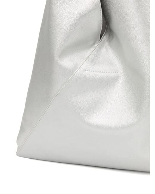 MM6 by Maison Margiela White Japanese Triangular Folded Tote Bag