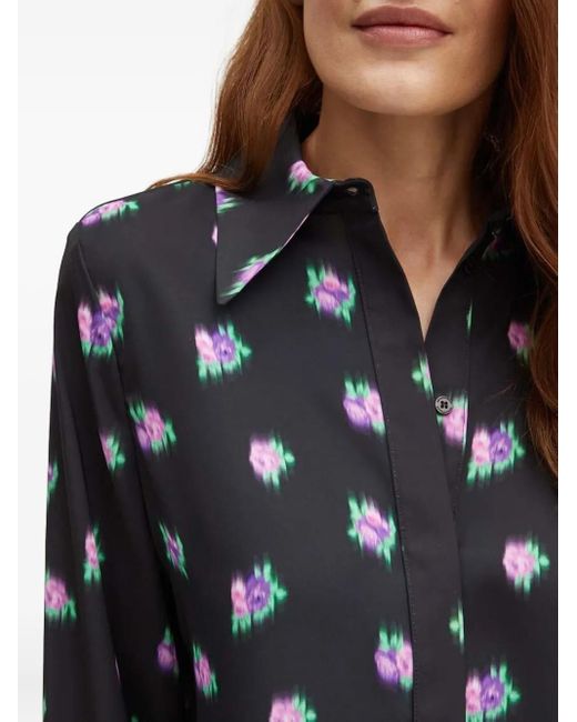 Camicia Crop A Fiori di Silvian Heach in Black