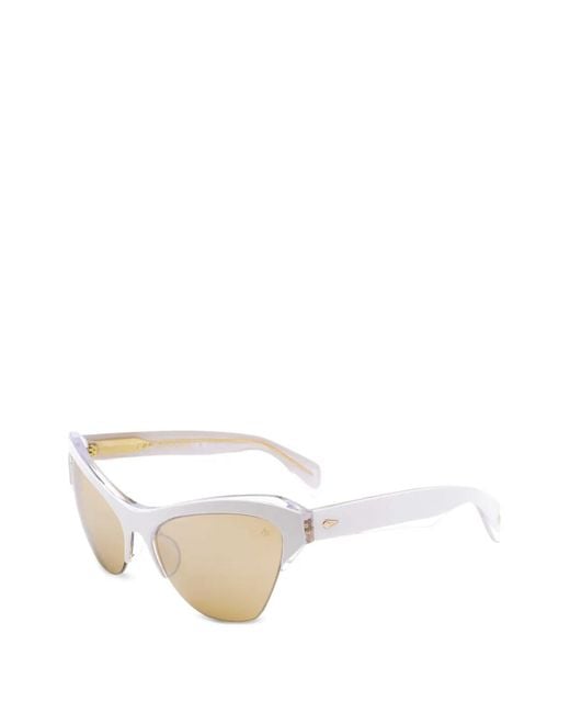 Rag & Bone White Lunettes De Soleil À Monture Papillon
