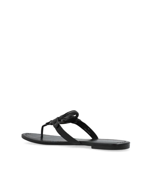 Tory Burch Black Leather Slides