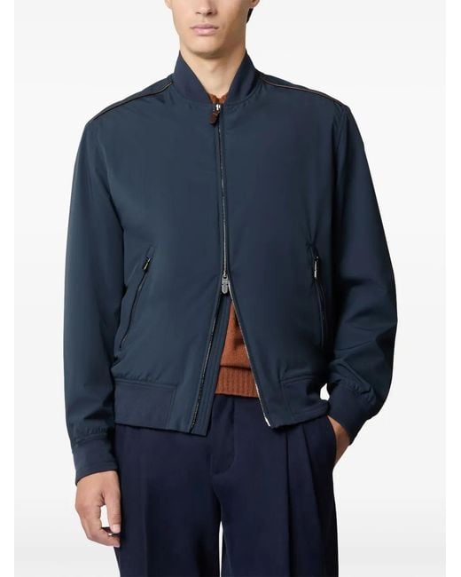 Tod's Blue Technical Fabric Bomber Jacket for men
