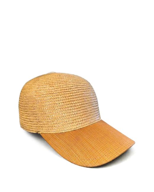 Eleventy Natural Straw Visor Cap for men