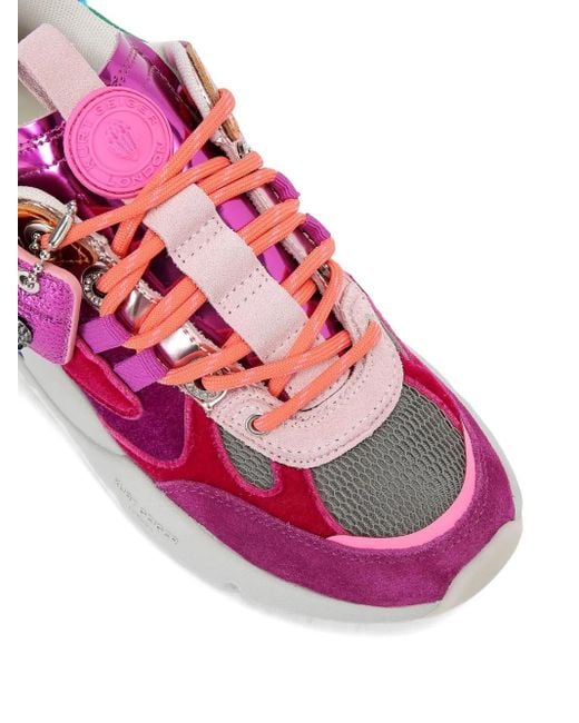 Kurt Geiger Kurt Runner Metallic-patch Sneakers Pink