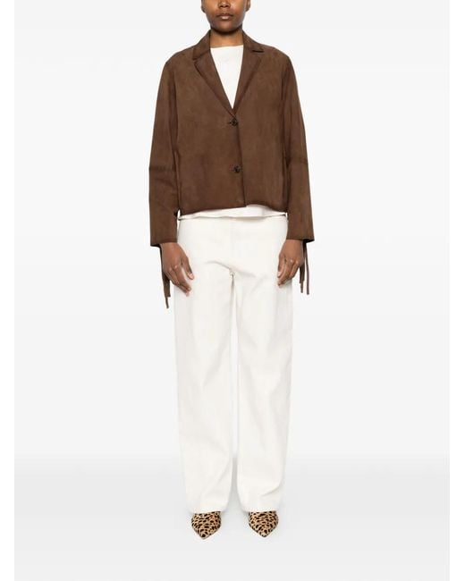 Bully Brown Fringe Lambskin Jacket