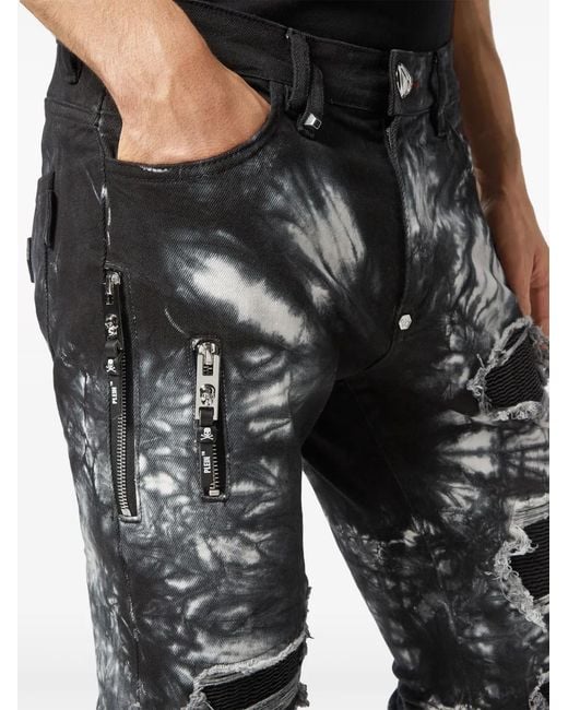 Philipp Plein Gray Denim Trousers Rock Star Fit for men