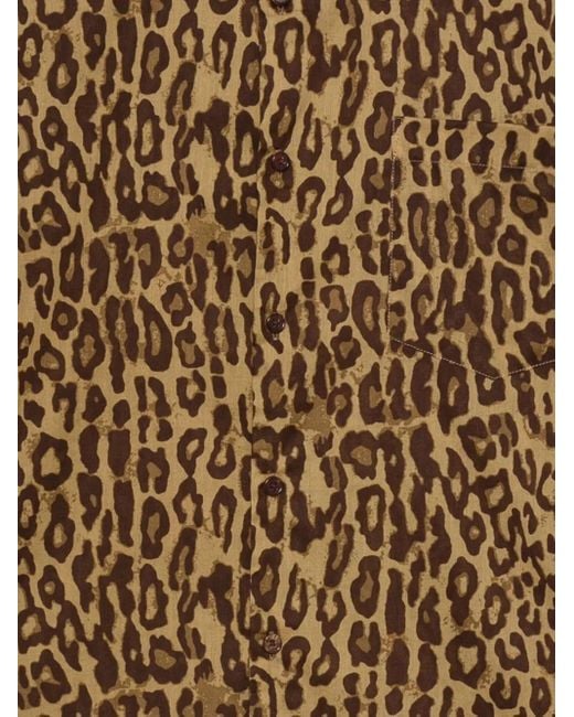 6397 Brown Leopard-Print Buttoned Shirt