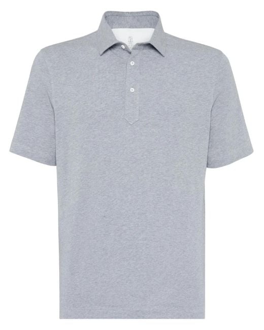 Polo de manga corta Brunello Cucinelli de hombre de color Blue
